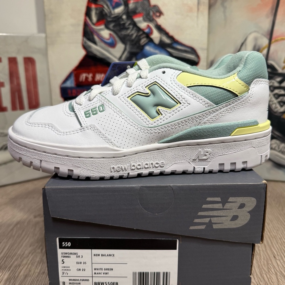 New Balance 550 Salt Marsh Limelight Women Casual Sneaker Size 5, 5.5
